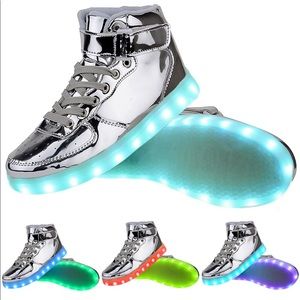 Silver Light-up Sole Sneakers